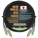 WORLDS BEST CABLES 5 Foot – High-Definition Audio Interconnect Cable Pair Custom Made Using Mogami 2964 Wire and Amphenol ACPR Die-Cast, Gold Plated RCA Connectors