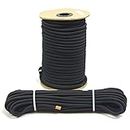 Marine Masters 1/8" X 10' Black Bungee Cord - Polyester Marine Grade Heavy Duty Shock Stretch Rope Elastic - Kayak, Trailer Strap Used in Many Purpose