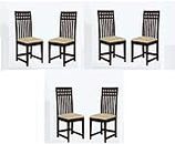 RSFURNITURE Solid Sheesham Wood Set of 6 Dining Chairs Only | Wooden Six Seater Dinning Chair with Cushion for Kitchen & Dining Room | Rosewood, Walnut Finish (6 Seats)