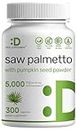 Saw Palmetto Supplement 1000mg with Pumpkin Seed Powder, Advanced Prostate Supplement, Healthy Urination Frequency, DHT Blocker - Prevent Hair Loss