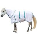 LEAFOREST Horse Mesh Combo Fly Sheet with Adjustable Belly Guard and Detachable Neck Cover Lightweight and Breathable Protect Equines White 84"