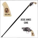 Jesse James Revolver Gun Handle Cane Gentleman's Walking Stick Pistol Shaped New