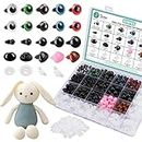 820pcs Safety Eyes for Amigurumi- Junreox Premium Safety Eyes and Noses for Crochet Animals, Assorted Size Crochet Eyes with Washers for Dolls Plushies Toys, Safety Eyes for Stuffed Animals Teddy Bear