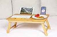 Bamboo Multi Tasking Laptop Bed Tray Multi-Position Adjustable Tilt Surface - Pull Down Legs - Great for Computer iPad Book Coloring Stand