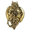 Brass Demon Head with Two Lions Door Knockers- Front Door Decoration Accessories