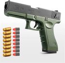 UK Black / Green Toy Gun Pistol For Kids With Soft Foam Bullets Creative Play