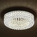INTERIOR HANDICRAFT LED Ceiling Light Crystal Chandelier Jhoomer Lighting Fixture Modern Pendant Lamp for Living & Dining Room Bedroom (63 watts, Stainless Steel)