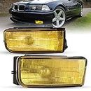 Fog Lights Compatible with BMW M3 (E36) 3 Series 1992 1993 1994 1995 1996 1997 1998 1999 Lamps Replacement Assembly with H1 12V 55W Bulbs-1 Pair (Yellow Lens)