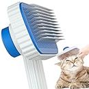 Wouble Cat Brush,Dog Brush,Pet Grooming Brush for Long and Short Hair,Dog and Cat Brush for Shedding,One Touch Self-Cleaning Slicker Brushes-Blue