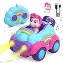 Lehoo Castle 2 Year Old Girl Toys, Rechargeable Remote Control Car for Kids, Toddler Girl Toys, Unicorn Toys RC Cars with Lights & Music, Toys for Girls