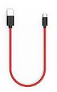 twance 0.25 Meter (Short Cable) TPE Type C to USB Fast charging and data transfer cable- (Red color) I 65W / 3.1A 480 Mbps Data Sync I Compatible with All C Type Devices & Smartphone