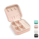 TRODANCE Small Organizer, Portable Jewelry Box Travel Mini Storage Case Display For Rings Earrings Necklaces Gifts (Pink)