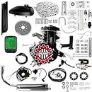 Afranti 80cc Bicycle Engine Kit Updated 2 Stroke Motorized Bike Motor Kit for 26" to 28" Bicycles Petrol Gas Powered Bicycle Motor Kit Upgrade with Digital Speedometer & 2.5L Fuel Tank