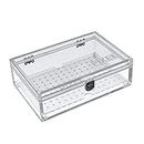 Cigar Humidor Modern Clear Acrylic | Holds 15-20 Cigars | Airtight Display | Improved Latches & Hinges | Mess Free, No Seasoning, Activation or Maintenance