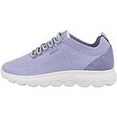 Geox Women's D Spherica Sneaker, Purple, 4 UK