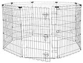 Amazon Basics Achteckig, Laufgehege für Hunde und andere Haustiere, faltbar, Metall, mit Tür, 91 cm, Schwarzer