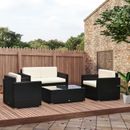 4pcs Rattan Wicker Sofa Set Garden Patio Furniture w/ Cushion