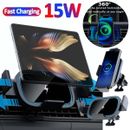 Car Wireless Fast Charger Holder For Samsung Galaxy Z Fold 2/3/4/5 iPhone 15 14