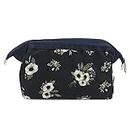 House of Quirk 8 Cms Toiletry Kit Women Jewelry Organizer Electronics Accessories Hard Drive Carry Case Portable Cube Purse (Blue Flower)