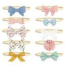 Headbands and Bows for Baby Girl, 10 Pcs Hair Accessories for Newborn Infant Toddler with Different Chic colors and Styles
