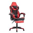 segedom Gaming Chair with Massage,Ergonomic PC Gaming Chair with Footrest Comfortable Headrest and Lumbar Support,High Back PVC Leather Racing Style Video Gaming Chair for Office (Red)