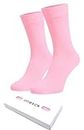 ONESCK Super Soft Cotton Dress Socks Vibrant Plain Colours for Men (Candy Pink, 7-12)