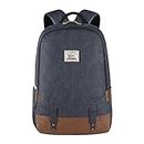 Gear Classic 20L Small Faux Leather Water Resistant Anti Theft Laptop Backpack/Backpack for Men/Women (Navy-Tan)