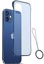 Amozo Frameless Ultra Slim Hard Flexible Back Case Cover for iPhone 12/12 Pro (Blue)