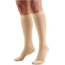 Truform 15-20 mmHg Compression Stockings for Men and Women, Knee High Length, Closed Toe, Beige, Large