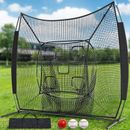 Moasis 7FT Baseball Net Softball Hitting Pitching Training Net w/ Ball Caddy Deluxe Tee Strike Zone Carry Bag