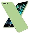 LOXXO® iPhone 7 Plus Cover, Liquid Silicone Gel Rubber Shockproof Candy Phone Cases for iPhone 7 Plus (Matcha Green)