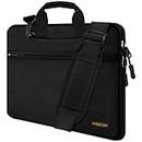 Hseok Laptop Shoulder Bag 15 15.6 16Inch Briefcase, Compatible MacBook Pro 16 15.4 Inch, XPS 15 Spill-Resistant Handbag with Shoulder Strap for Most 15"-16" Notebooks, Black