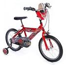 Huffy Disney Cars 16 inch Kids Bike + Stabilisers For Boys or Girls 5-7 Years - Lightning McQueen Styling, Red
