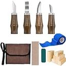 Mchodare Wood Carving Tools Pack-17 pcs Wood Whittling Kit Wood Blocks Gifts Set for Adults and Kids Beginners, Wood Carving Kit Set Includes 4pcs Wood Carving Knife & 8pcs Blocks.