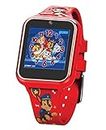Accutime Paw Patrol Smart Watch with Camera for Kids and Toddlers - Interactive Smartwatch for Boys & Girls Featuring Games, Voice Recorder, Calculator, Pedometer, Alarm, Stopwatch, with USB Cable, Red, 40mm, Modern