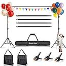 2M x 3M/6.5ft x 10ft Photo Backdrop Stand Kit Photography Studio Background Support System with 3 Clamps Carrying Case Heavy Duty Stand for Video Shooting Portrait