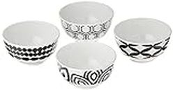 French Bull Melamine Mini Bowls, 4-Piece Set, 10 Fluid Ounces, Small Serving Bowl – Snack Condiment Dipping Sauce Dessert Ice Cream – Shatter Proof, BPA Free, Dishwasher Safe, 4”, Foli