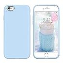 iPhone 6 Case,iPhone 6S Case DUEDUE Liquid Silicone Soft Gel Rubber Slim Cover with Microfiber Cloth Lining Cushion Shockproof Full Body Protective Phone Case for iPhone 6/6S,Light Blue