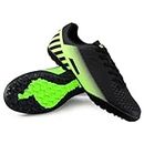 Vizari Mens Santos TF Turf Soccer Shoes | Durable Synthetic Upper | Molded Rubber Sole for Excellent Traction | Mens Turf Futsal Sneaker | Ideal for Indoor & Outdoor Soccer Play, Black/Green, 13