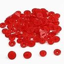 Asiatic Red Snaps Size 20 (1/2 Inch) Plastic Snaps Fastener Punch No-Sew Button Rivet Stud for Raincoat/Cloth Baby Diapers/Bibs/Towels/Embroidery Also Used for DIY Items (Pack of 100).