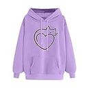 oelaio Kawaii Sweatshirt Women Wife Sweatshirt Womans Sweatshirt Sweatshirt Sweatshirt Sweatshirt I Wear My Heart Purple