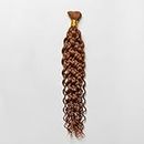 Human braiding Hair Water wave bundles Capelli veri per treccine. Boho/knottless braids. Curly braiding hair. Human hair for braiding. (100 gr/pack 14,18, 22 In). (18 inches, 30)