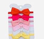 Glamifirsto 6 Baby Girls Ribbon Hair Bows Headbands Elastic Hair Band Hair Accessories for Infants Newborn (style23)