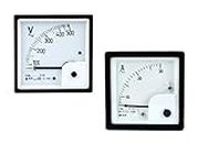QBM Analog Ampere Meter (0-30A) Analog Voltmeter (0-500v) AC 72mm Size (Pack of 1)