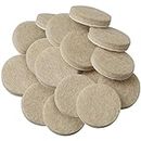 SoftTouch Self-Stick 1" Furniture Felt Pads Value Pack for Hard Surfaces (16 Piece) - Oatmeal, Round
