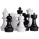 MegaChess Giant Plastic Chess Sets - Black and White - 5 Different Outdoor Giant Chess Sets from 1-Foot to 4 Feet Tall (12 inch King)