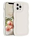 YINLAI for iPhone 12 Pro Max Case Cute Curly Wave Frame Shape Soft TPU Silicone Cover for Women Men Camera Protection Shockproof Phone Case for iPhone 12 Pro Max 6.7" White