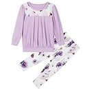 Goodstoworld Size 6t Outfits for Toddler Girl Winter Pants 2pcs Sets Outfits 5 Year Old Clothes Long Sleeve Sweatpants Floral Light Purple