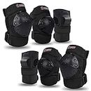 Adult & Kids Knee Pads Elbow Pads Wrist Guards Protective Gear Set for Roller Skates Scooter Inline Skating Cycling BMX Bike Skateboard Riding and Outdoor Extreme Multi-Sports