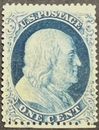 Scott#: 22 Tipo IIIa Benjamin Franklin 1¢ 1857 TC&T sello único MNG con certificado APEX